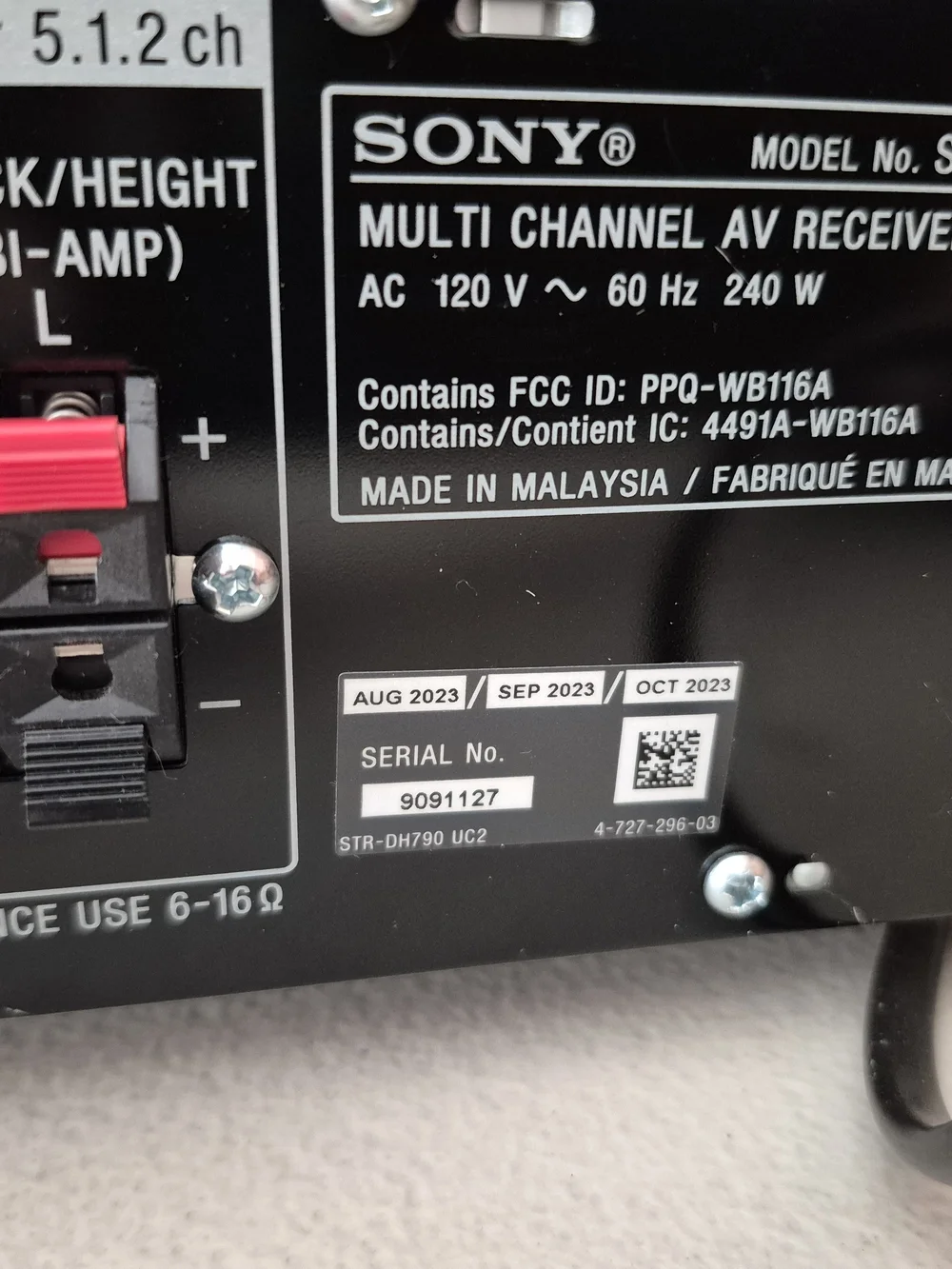 Sony stereo receiver